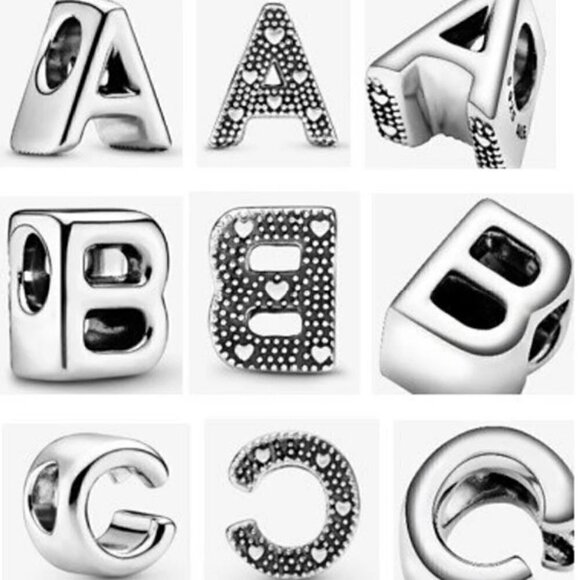 Sterling Silver Letter Alphabet Charm - Picture 3 of 10